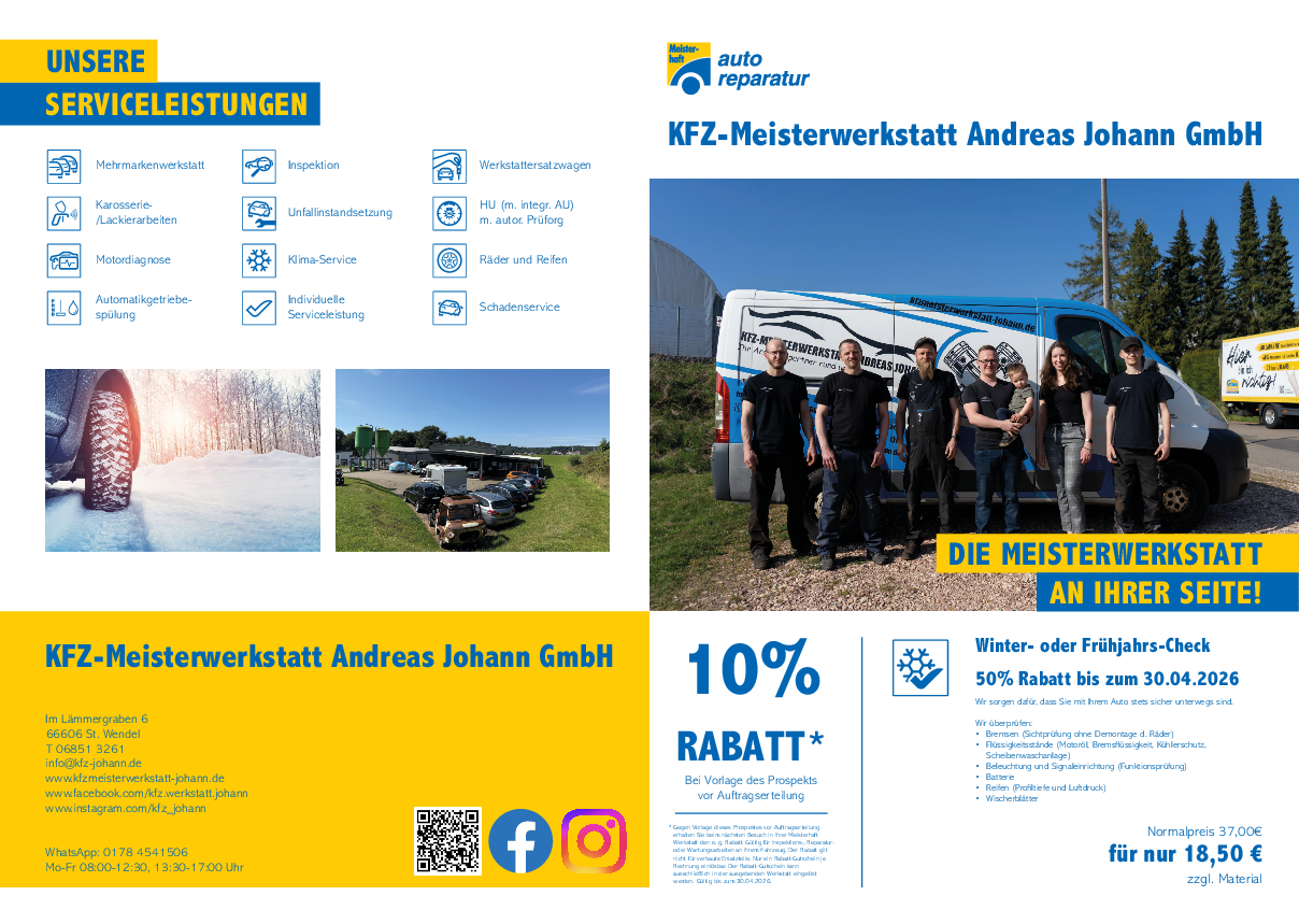 Bild von Werkstattprospekt von KFZ-Meisterwerkstatt Andreas Johann GmbH